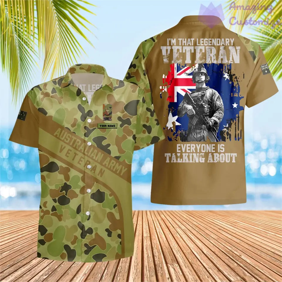 Personalized Australian Soldier/ Veteran Camo With Name And Rank Hawaii Shirt 3D Printed - 2106230002