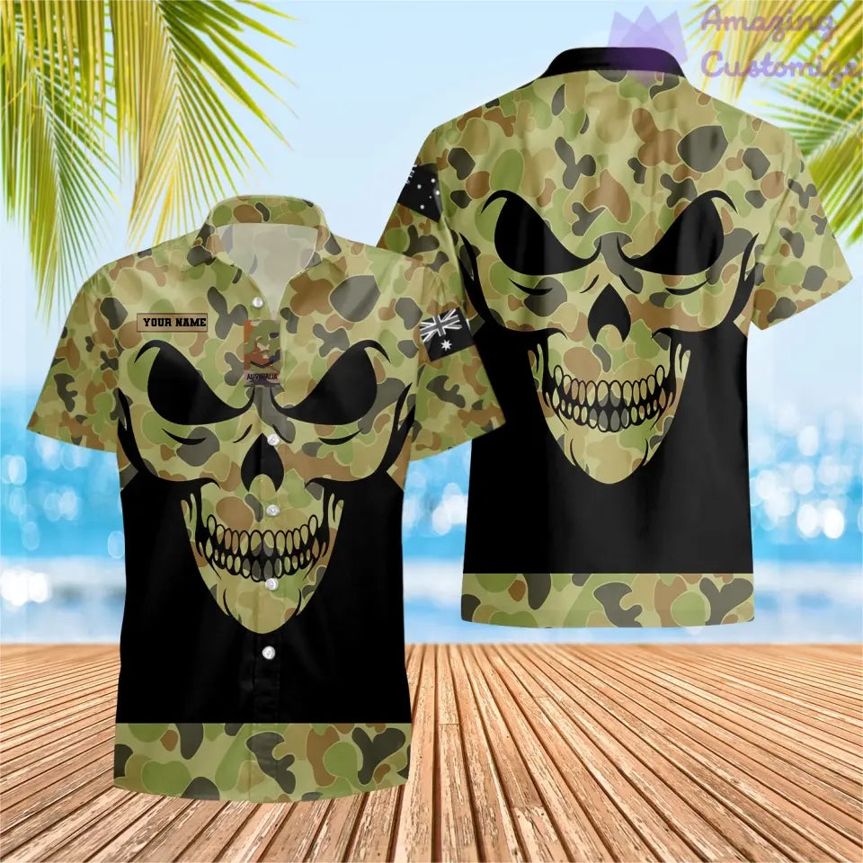 Personalized Australian Soldier/ Veteran Camo With Name And Rank Hawaii Shirt 3D Printed - 2106230003
