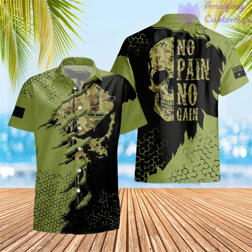 Personalized Australian Soldier/ Veteran Camo With Name And Rank Hawaii Shirt 3D Printed - 2106230004