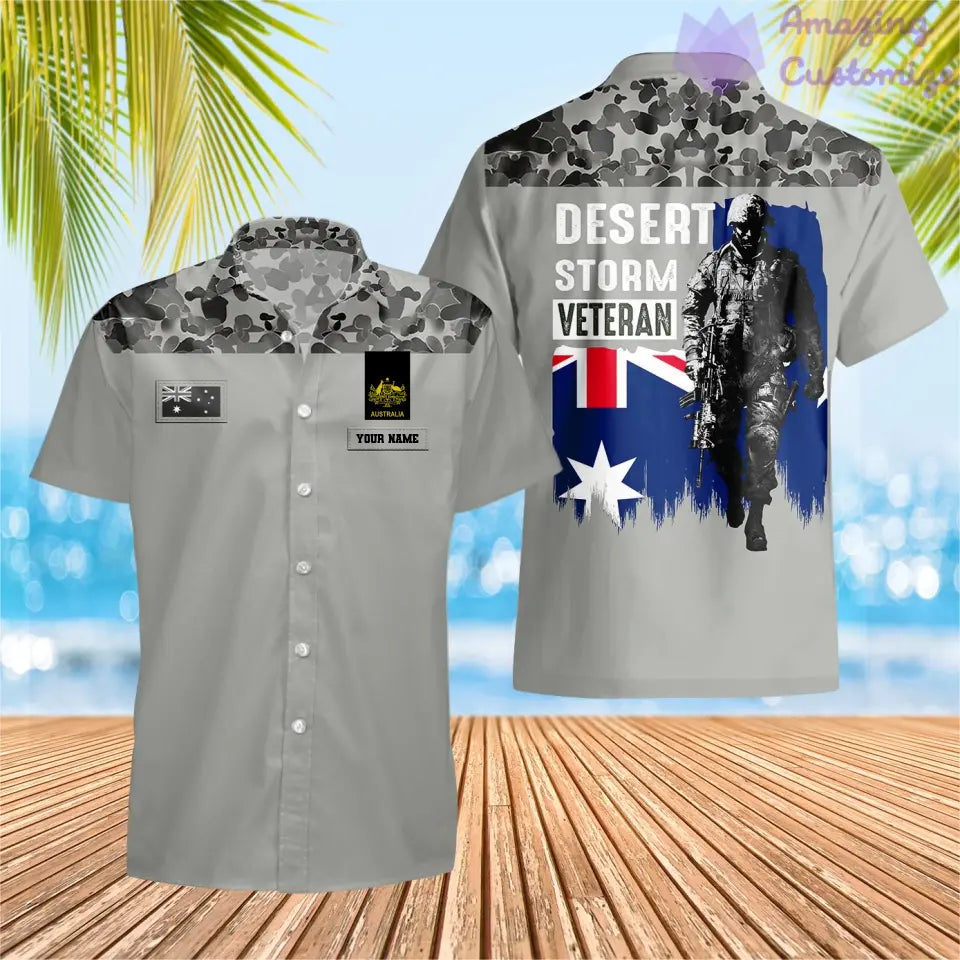 Personalized Australian Soldier/ Veteran Camo With Name And Rank Hawaii Shirt 3D Printed - 2106230005