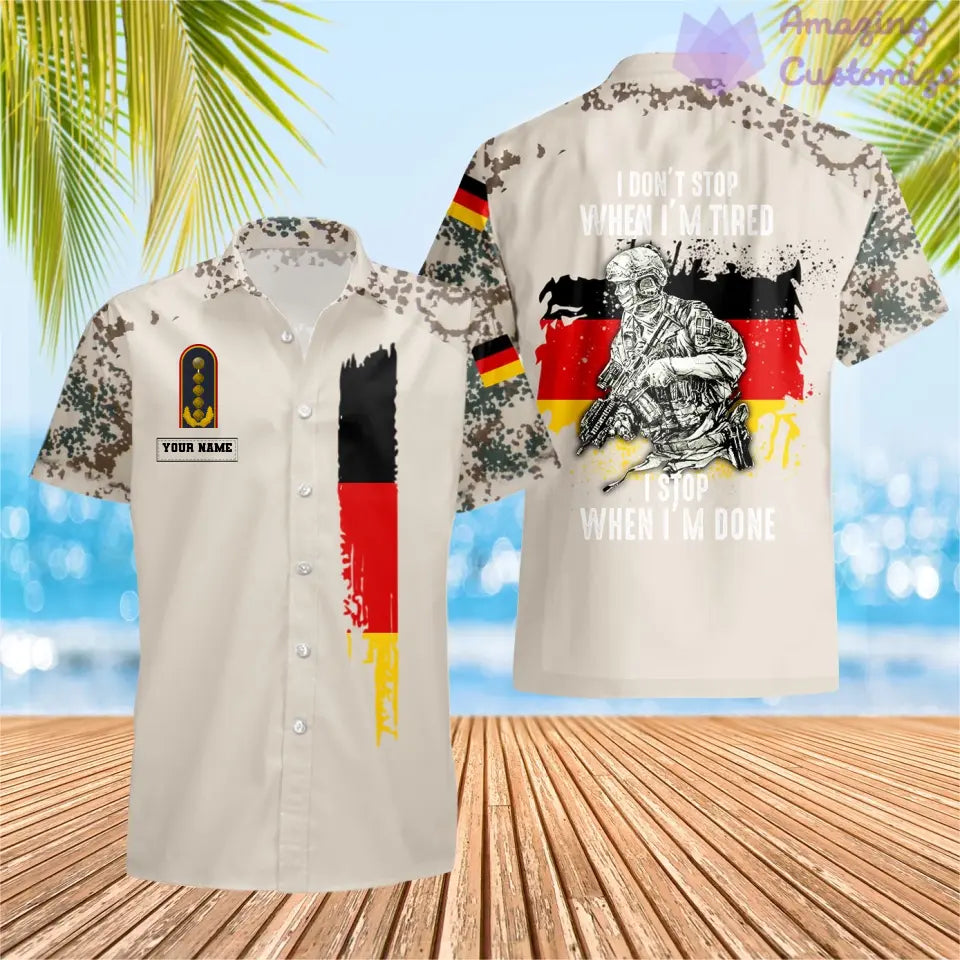 Personalized Germany Soldier/ Veteran Camo With Name And Rank Hawaii Shirt 3D Printed - 16873056