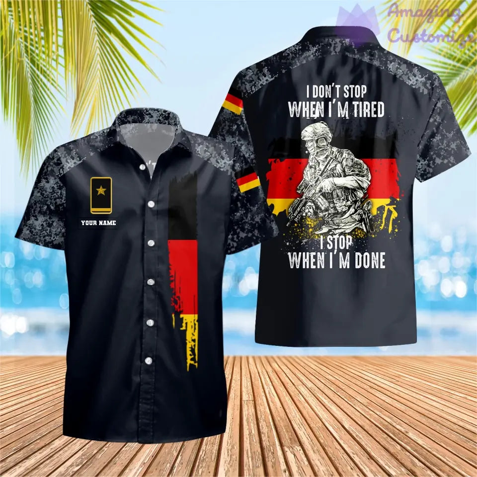 Personalized Germany Soldier/ Veteran Camo With Name And Rank Hawaii Shirt 3D Printed - 2106230001