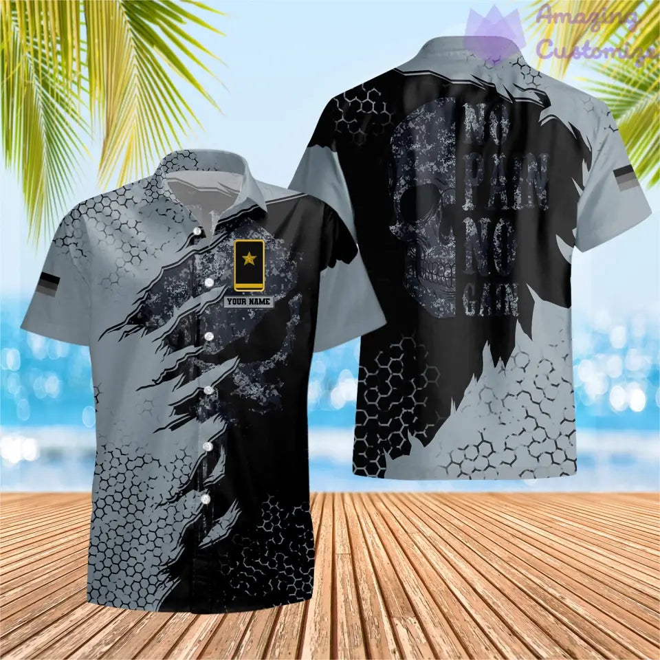 Personalized Germany Soldier/ Veteran Camo With Name And Rank Hawaii Shirt 3D Printed - 1687305601