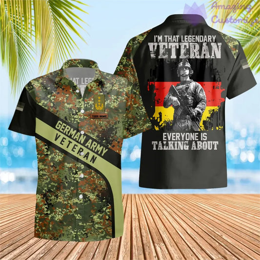 Personalized Germany Soldier/ Veteran Camo With Name And Rank Hawaii Shirt 3D Printed - 2106230003