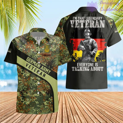 Personalized Germany Soldier/ Veteran Camo With Name And Rank Hawaii Shirt 3D Printed - 1687305602