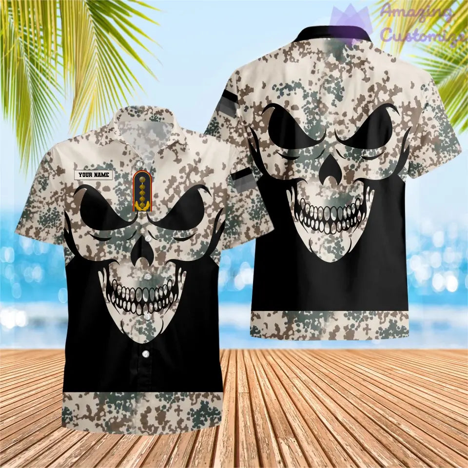 Personalized Germany Soldier/ Veteran Camo With Name And Rank Hawaii Shirt 3D Printed - 1687305603