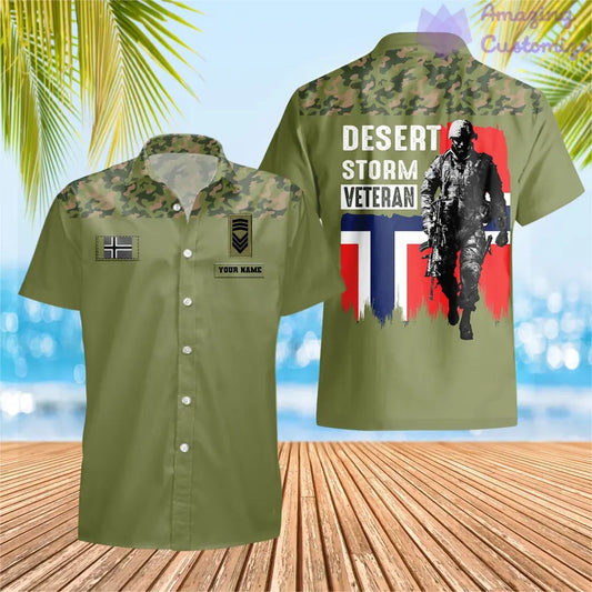 Personalized Norway Soldier/ Veteran Camo With Name And Rank Hawaii Shirt 3D Printed - 2106230004