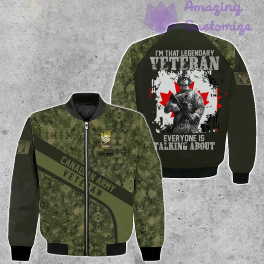 Personalized Canadian Soldier/ Veteran Camo With Name And Rank Bomber Jacket 3D Printed - 2106230001
