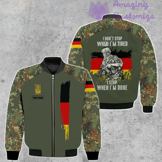 Veste de bombardier personnalisée avec camouflage soldat/vétéran allemand avec nom et grade, imprimée en 3D - 2106230001