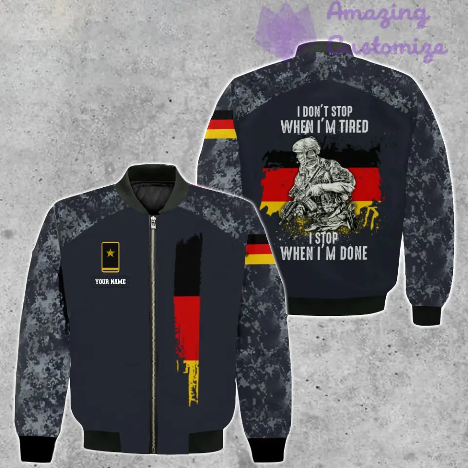 Personalized Germany Soldier/ Veteran Camo With Name And Rank Bomber Jacket 3D Printed - 2106230001