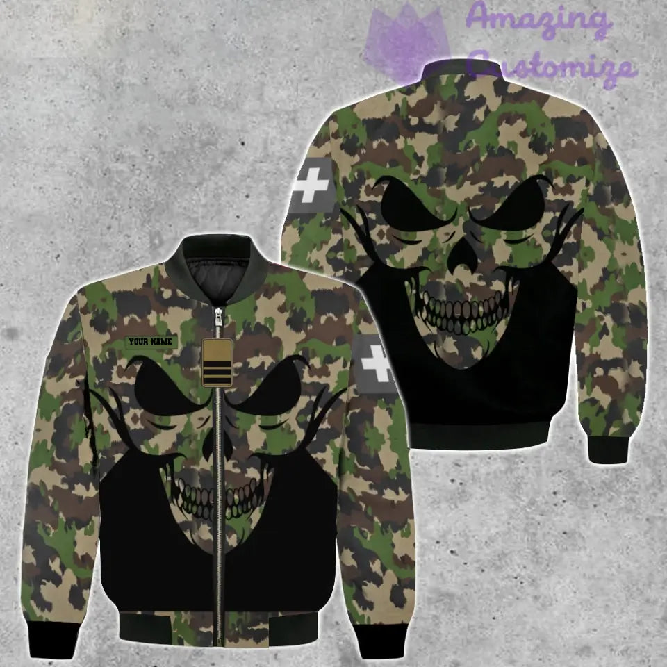 Personalized Swiss Soldier/ Veteran Camo With Name And Rank Bomber Jacket 3D Printed - 2106230002