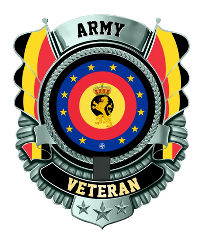 Personalized Rank Belgium Soldier/Veterans Camo Cut Metal Sign - 2606230001