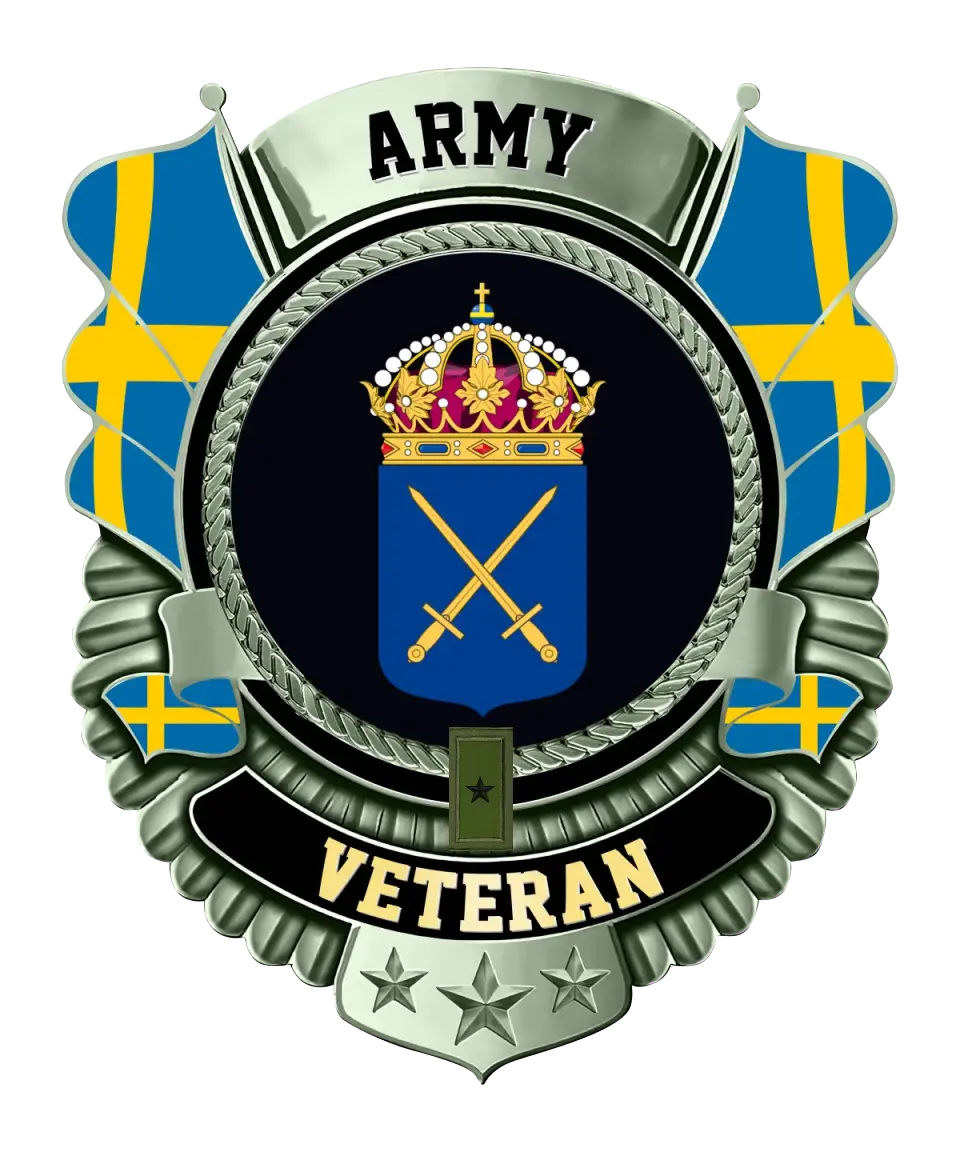 Personalized Rank Sweden Soldier/Veterans Camo Cut Metal Sign