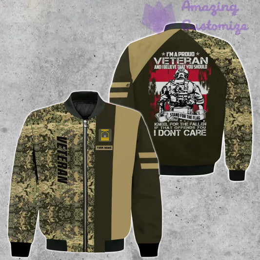 Personalized Austria Soldier/ Veteran Camo With Name And Rank Bomber Jacket 3D Printed - 1007230001