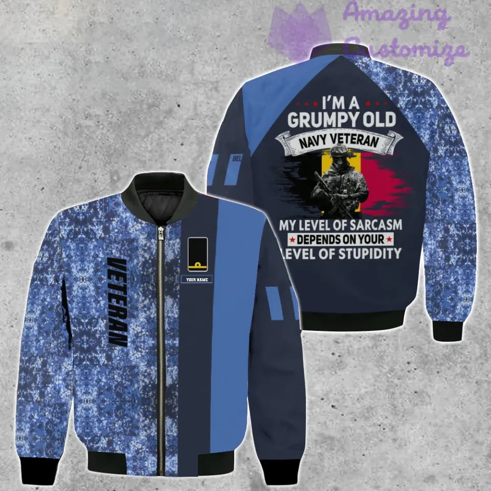 Personalized Belgium Soldier/ Veteran Camo With Name And Rank Bomber Jacket 3D Printed - 1688947201