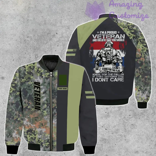 Personalized Netherlands Soldier/ Veteran Camo With Name And Rank Bomber Jacket 3D Printed - 1007230001