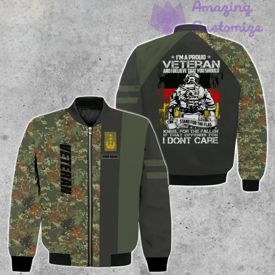 Personalized Germany Soldier/ Veteran Camo With Name And Rank Bomber Jacket 3D Printed - 1207230003