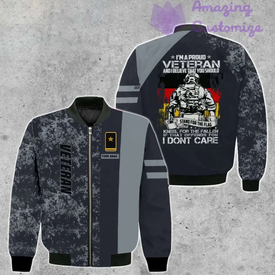 Personalized Germany Soldier/ Veteran Camo With Name And Rank Bomber Jacket 3D Printed - 1207230003