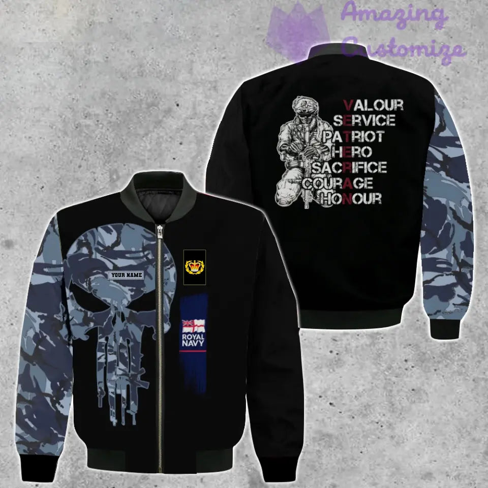 Personalized UK Soldier/ Veteran Camo With Name And Rank Bomber Jacket 3D Printed - 16891200
