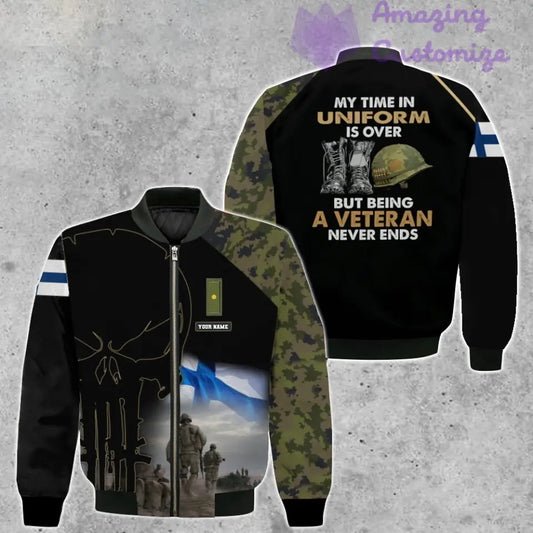 Personalized Finland Soldier/ Veteran Camo With Name And Rank Bomber Jacket 3D Printed - 1407230001