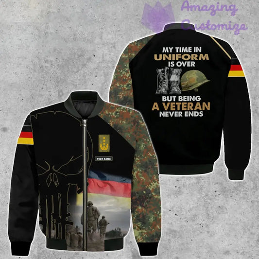 Veste de bombardier personnalisée avec camouflage soldat/vétéran allemand avec nom et grade, imprimée en 3D - 1407230001