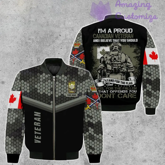 Personalized Canada Soldier/ Veteran Camo With Name And Rank Bomber Jacket 3D Printed - 1907230001