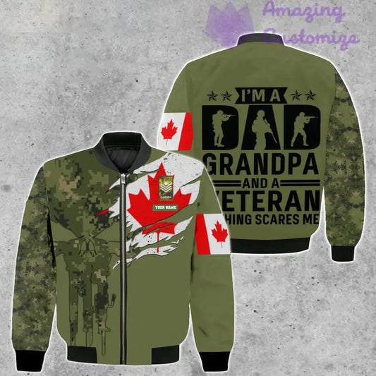 Personalized Canada Soldier/ Veteran Camo With Name And Rank Bomber Jacket 3D Printed - 2207230001