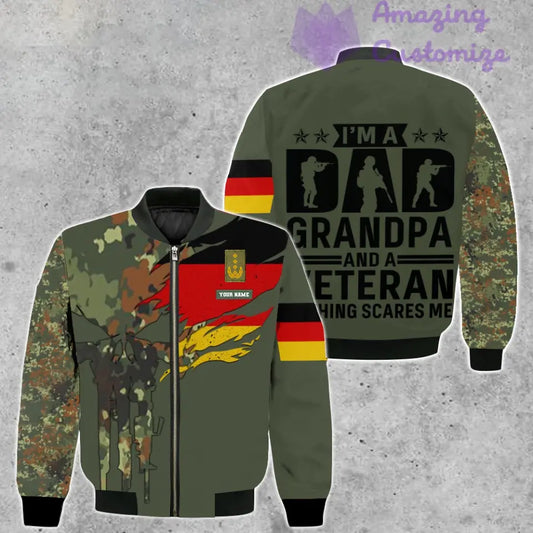 Personalized Germany Soldier/ Veteran Camo With Name And Rank Bomber Jacket 3D Printed - 2207230001