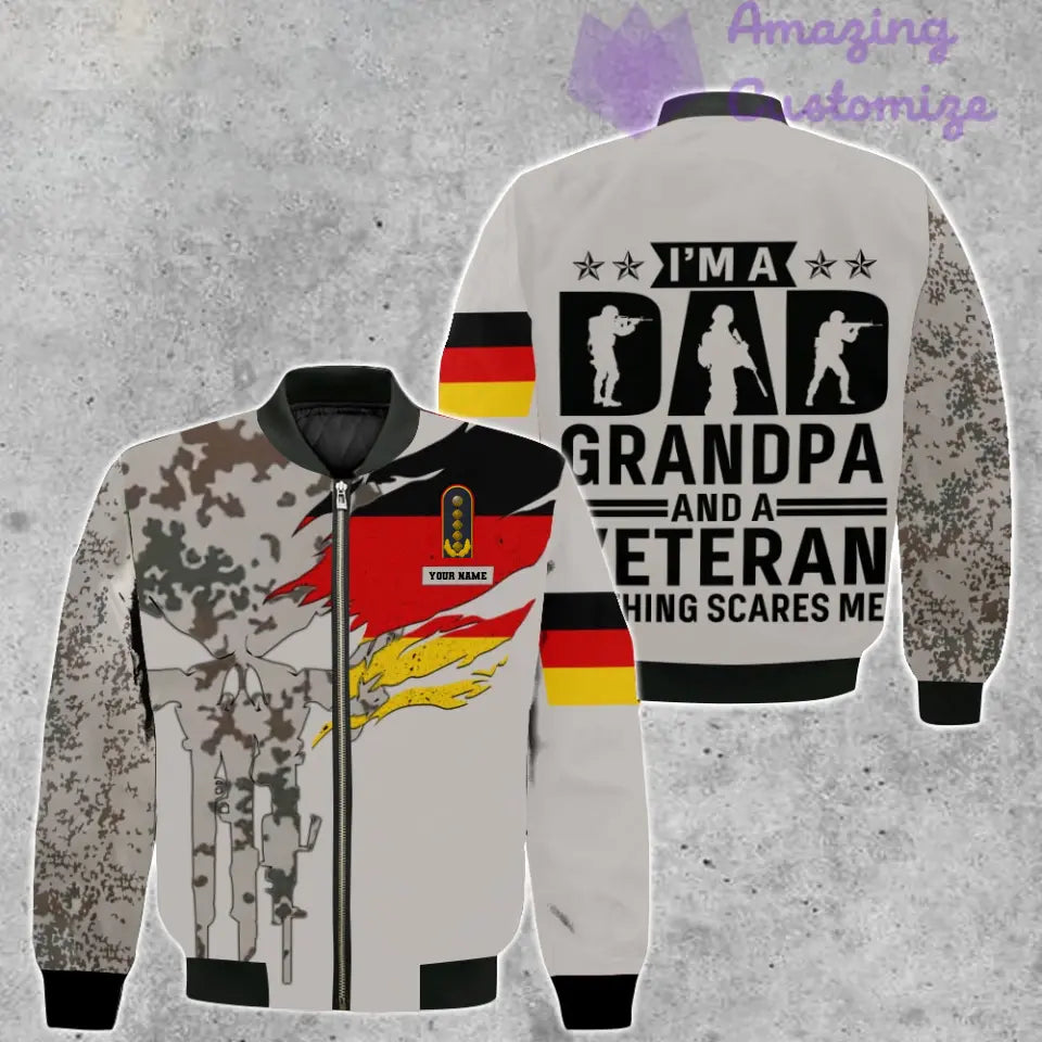 Veste de bombardier personnalisée avec camouflage soldat/vétéran allemand avec nom et grade, imprimée en 3D - 2207230001