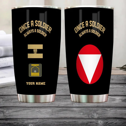 Personalized Austria Veteran/ Soldier With Rank And Name Camo Tumbler All Over Printed - 2607230001