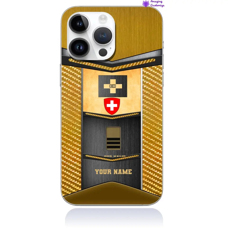 Personalized Swiss Soldier/Veterans With Rank And Name Phone Case Printed - 2607230001
