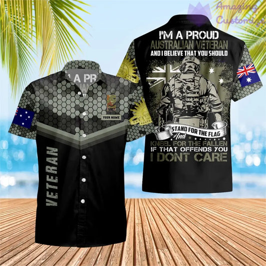 Personalized Australia Solider/ Veteran Camo With Name And Rank Hawaii Shirt 3D Printed - 1907230001