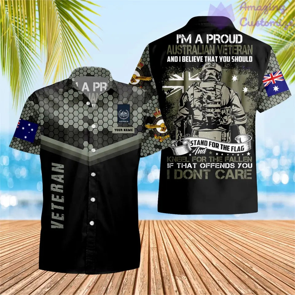 Personalized Australia Solider/ Veteran Camo With Name And Rank Hawaii Shirt 3D Printed - 1907230001
