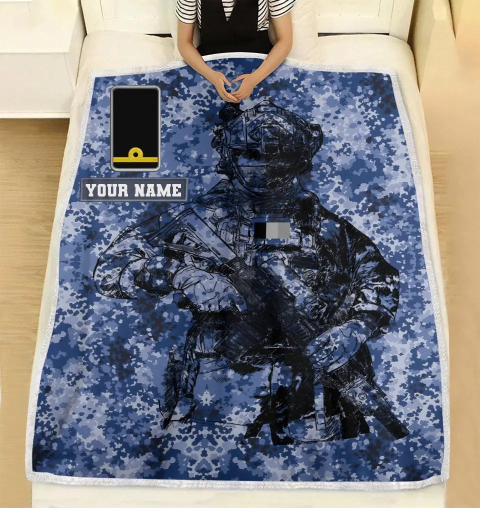 Personalized Belgium Solider/ Veteran Camo With Name And Rank Fleece Blanket 3D Printed - 17229024
