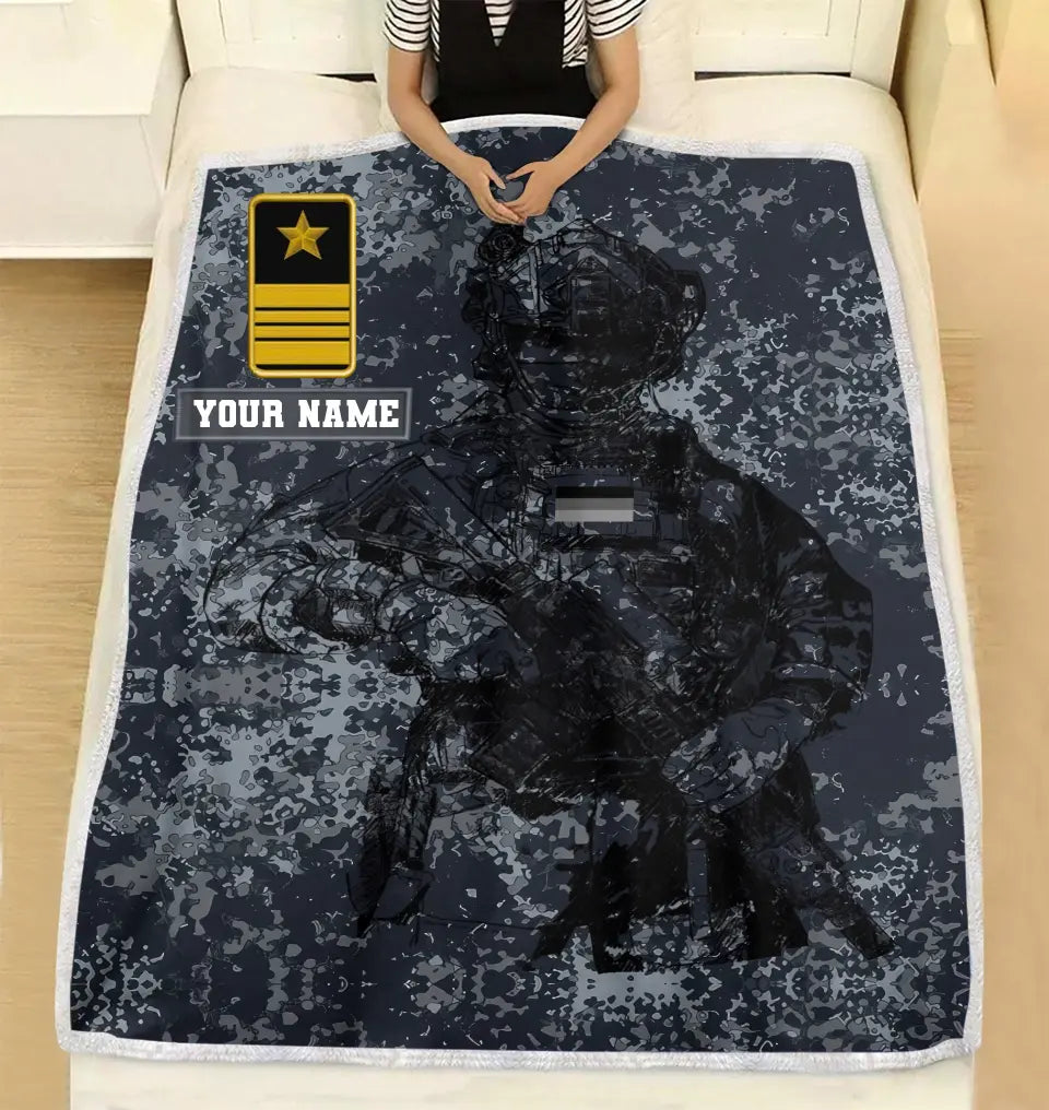 Personalized Germany Solider/ Veteran Camo With Name And Rank Fleece Blanket 3D Printed - 17229024