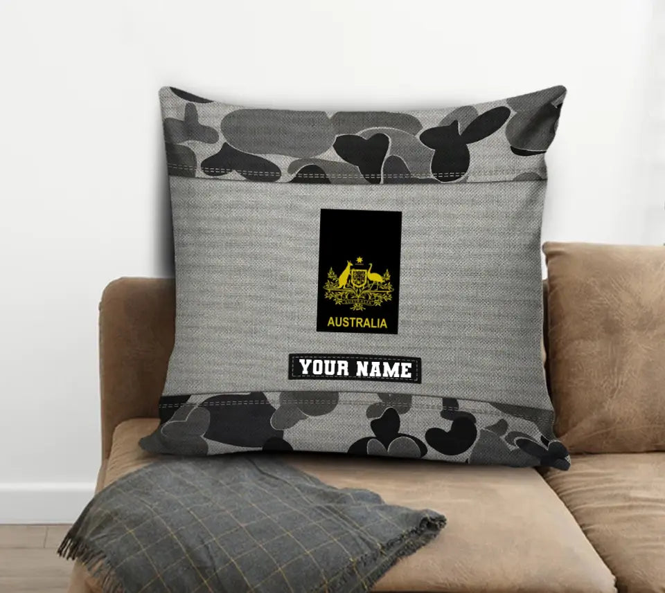 Personalized Australian Soldier/ Veteran Camo With Name And Rank Pillow 3D Printed - 16915392