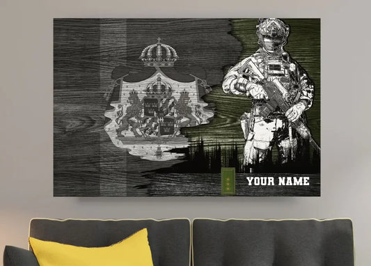 Personalized Sweden Soldier/ Veteran Camo With Name And Rank Canvas 3D Printed - 1208230001