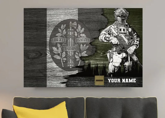 Personalized France Soldier/ Veteran Camo With Name And Rank Canvas 3D Printed - 1208230001