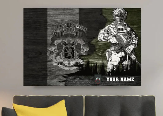 Personalized Belgium Soldier/ Veteran Camo With Name And Rank Canvas 3D Printed - 1208230001
