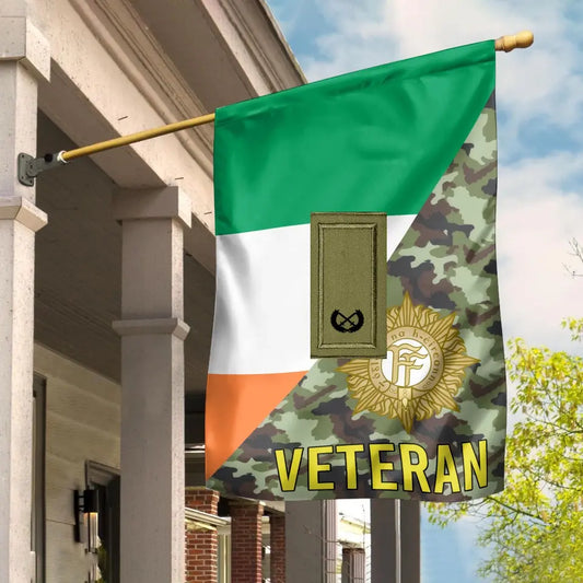 Personalized Ireland Soldier/ Veteran Camo With Rank House Flag 3D Printed - 16930080