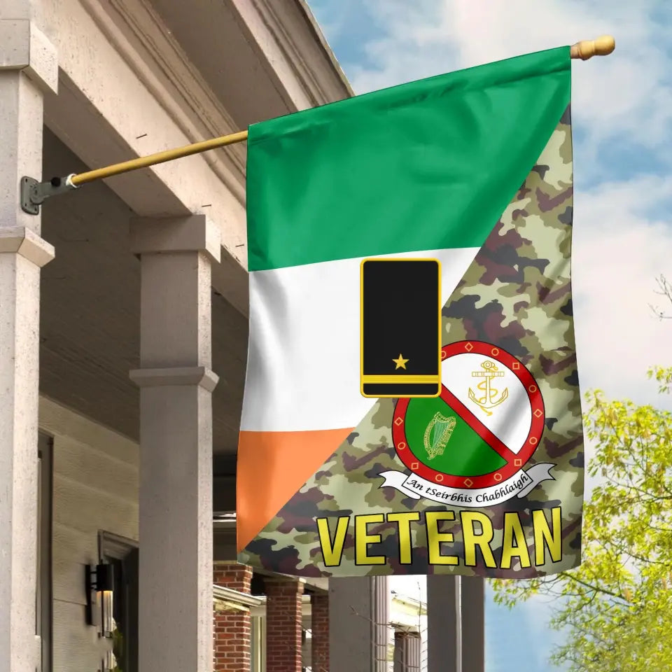 Personalized Ireland Soldier/ Veteran Camo With Rank House Flag 3D Printed - 16930080