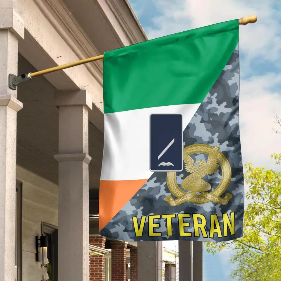 Personalized Ireland Soldier/ Veteran Camo With Rank House Flag 3D Printed - 16930080