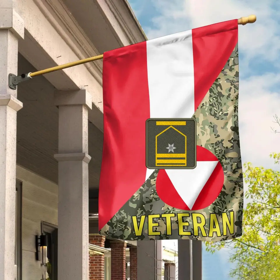 Personalized Austria Soldier/ Veteran Camo With Rank House Flag 3D Printed - 16930080