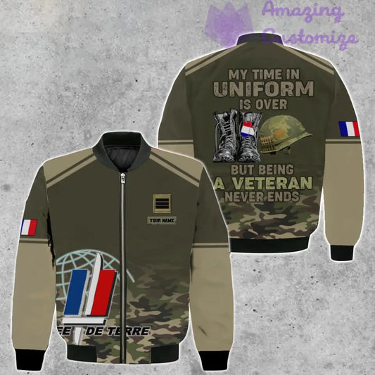 Personalized France Soldier/ Veteran Camo With Name And Rank Bomber Jacket 3D Printed - 1508230001