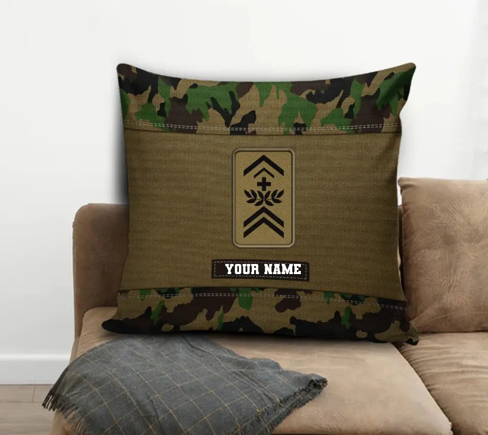 Personalized Swiss Soldier/ Veteran Camo With Name And Rank Pillow 3D Printed - 1508230001