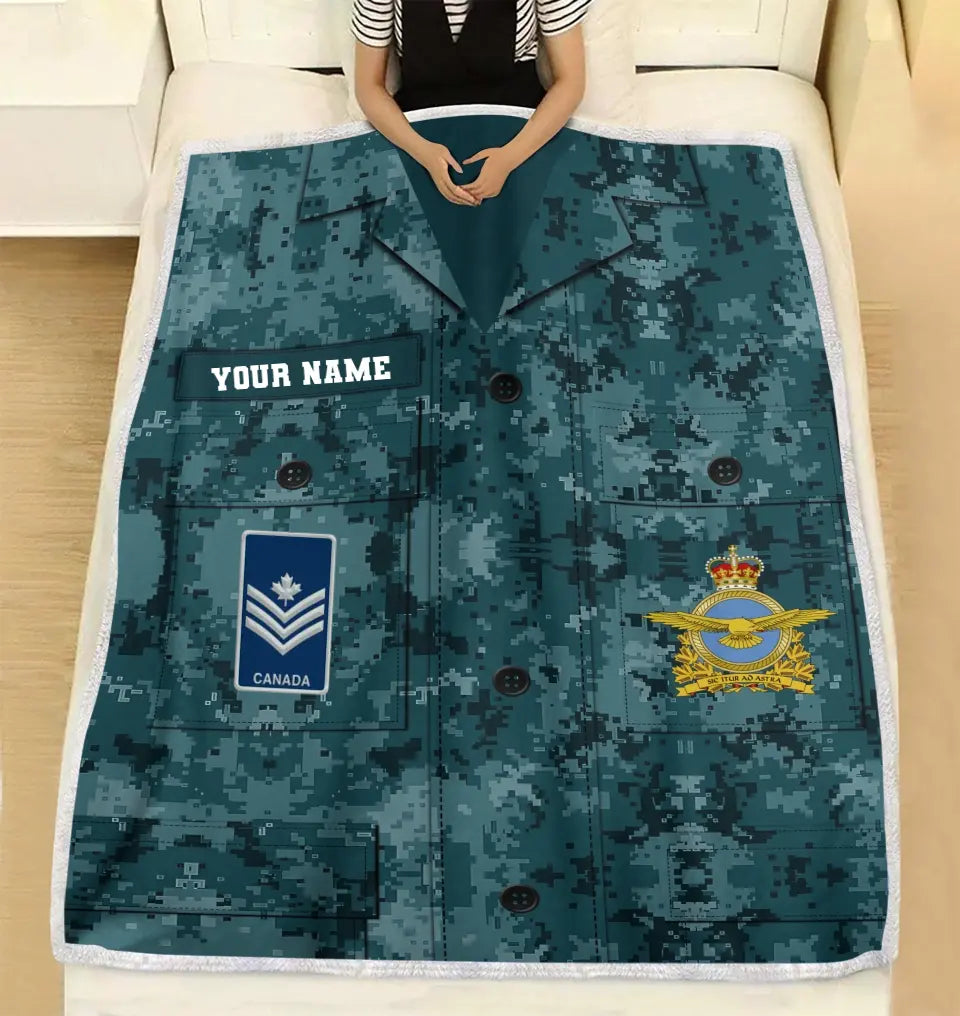 Personalized Canadian Soldier/ Veteran Camo With Name And Rank Fleece Blanket 3D Printed - 2908230001