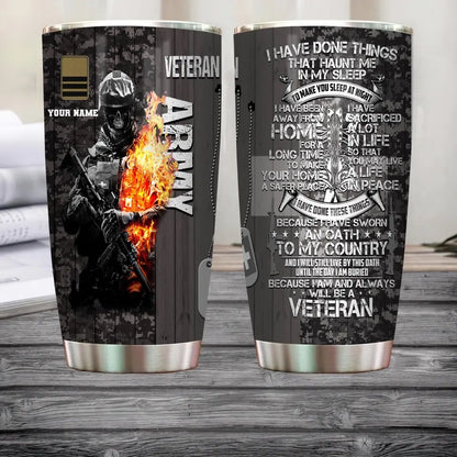Personalized Swiss Veteran/ Soldier With Rank And Name Camo Tumbler All Over Printed - 3008230003