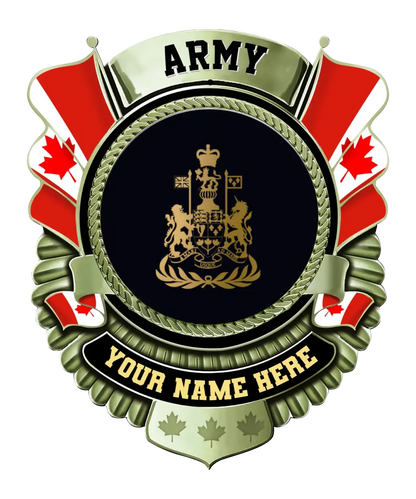 Personalized Rank Name And Year Canadian Soldier/Veterans Camo Cut Metal Sign - Gold Rank - 0102240006