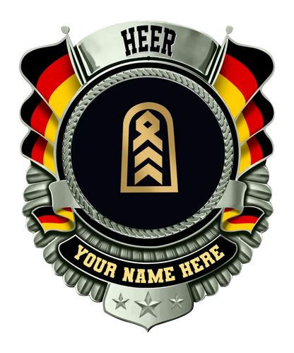 Personalized Rank Name And Year Germany Soldier/Veterans Camo Cut Metal Sign - Gold Rank - 0102240004