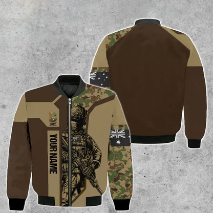 Personalized Australia Soldier/ Veteran Camo With Name And Rank Bomber Jacket 3D Printed - 16950816